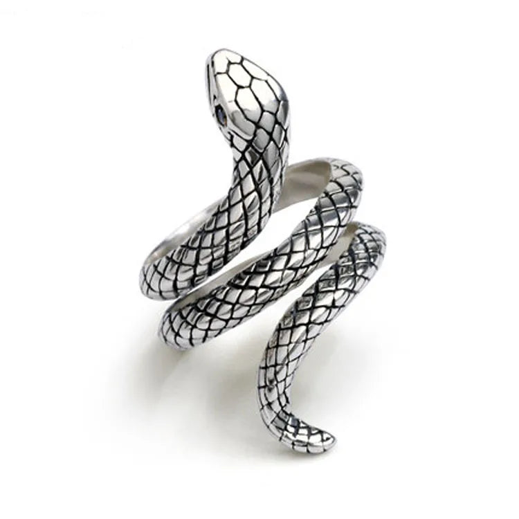 Bague Serpent Rétro en Argent - Argent / 1 / Ajustable