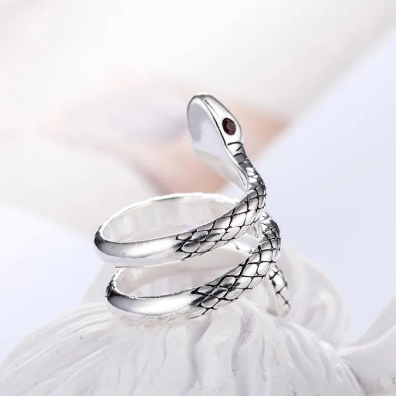 Bague Serpent Rétro en Argent - Argent / 1 / Ajustable