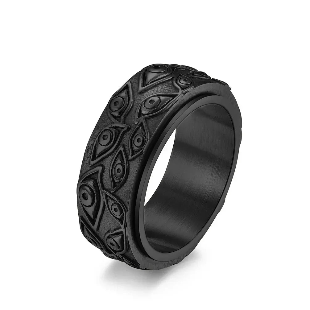 Bague Acier Oeil Vintage - 14 / Noire