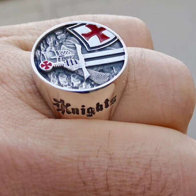 Bague Chevalier Templier Acier Inoxydable