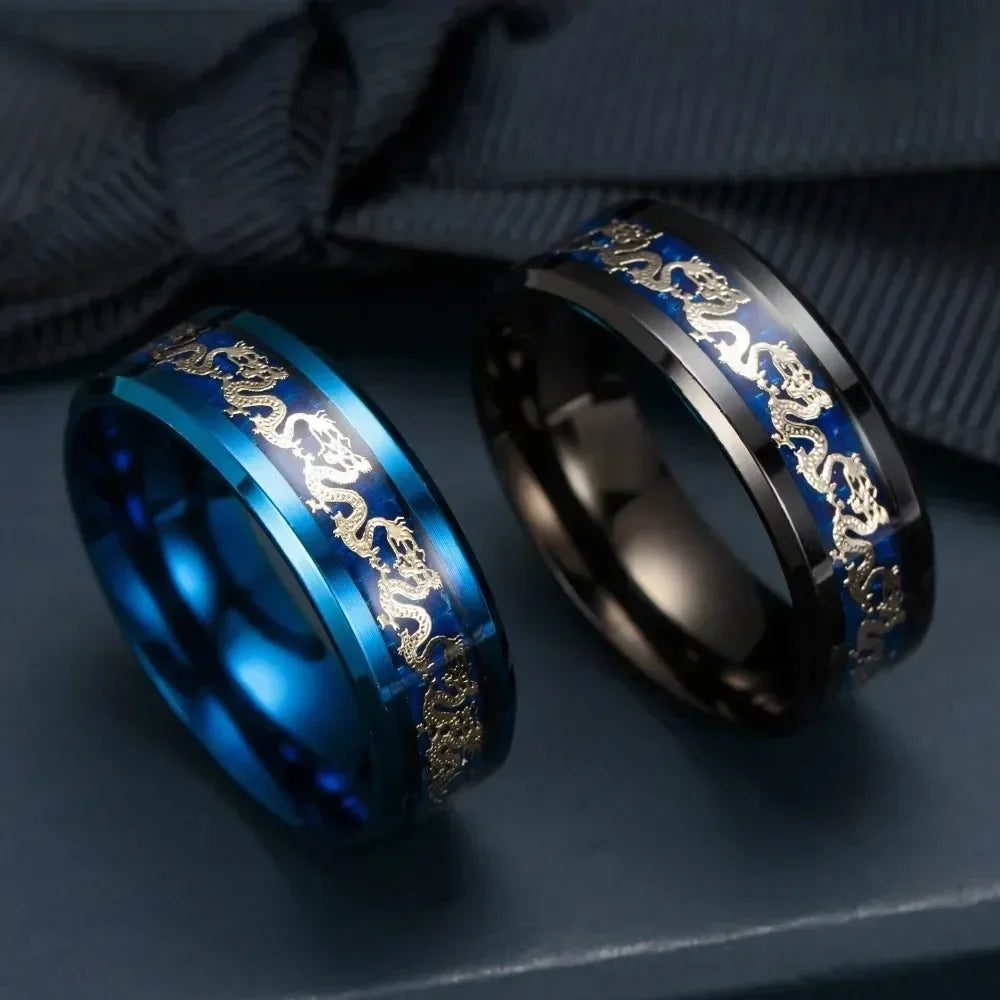 Stainless steel Ring Jewelry With Dragon Patterns For Men For Daily Wear Gift For Party Holiday Birthday Anniversary