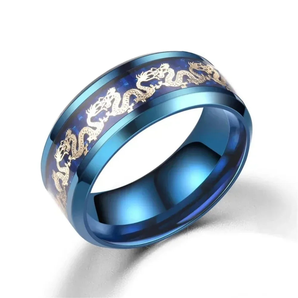 Stainless steel Ring Jewelry With Dragon Patterns For Men For Daily Wear Gift For Party Holiday Birthday Anniversary
