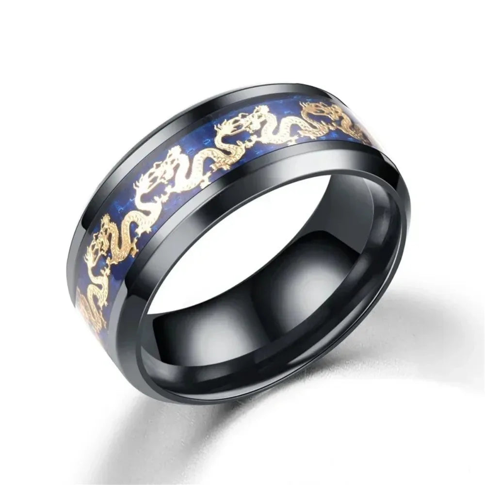 Stainless steel Ring Jewelry With Dragon Patterns For Men For Daily Wear Gift For Party Holiday Birthday Anniversary