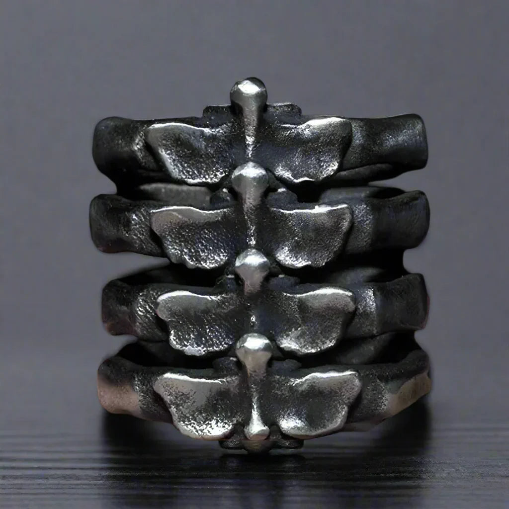 Bague Acier Colonne Vertebrale