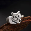 Adjustable Ring Men Cute Cat - resizable / S0021