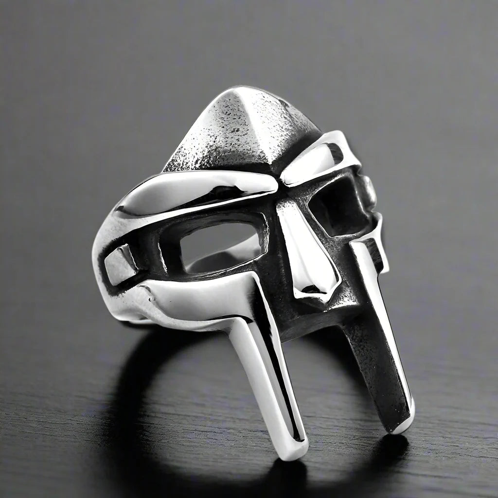Stainless Steel Men Ring Ancient Warrior Roman Gladiator Helmet - BR8-309 Sliver / 13