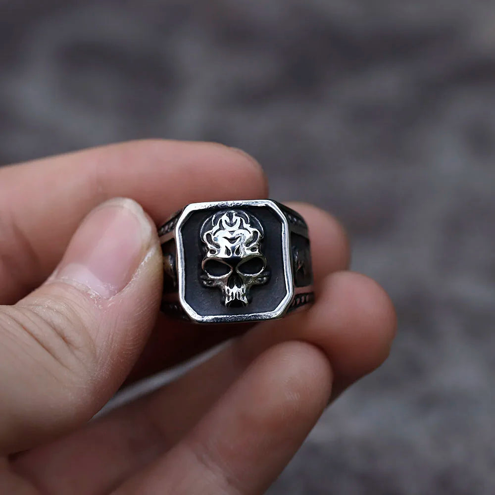 Men’s 316L stainless-steel rings for teens Retro skull gothic punk biker fashion Hip hop Jewelry Gifts free shipping