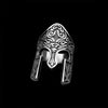 Bague Acier Casque Viking Orné - 13