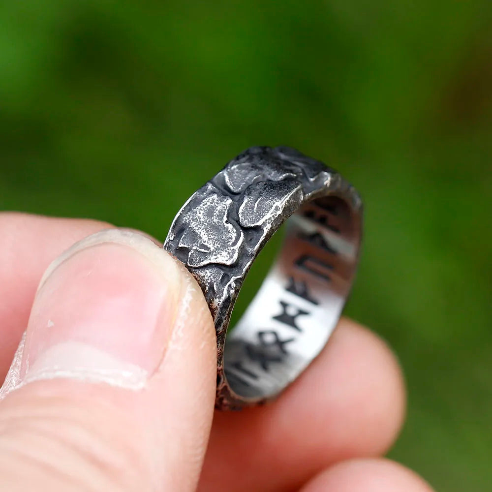Stainless Steel Odin Norse Viking Amulet Rune MEN Ring