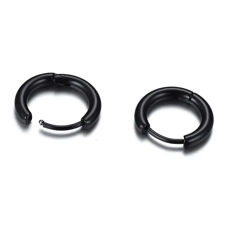 Boucle Oreille Anneau Noir Homme