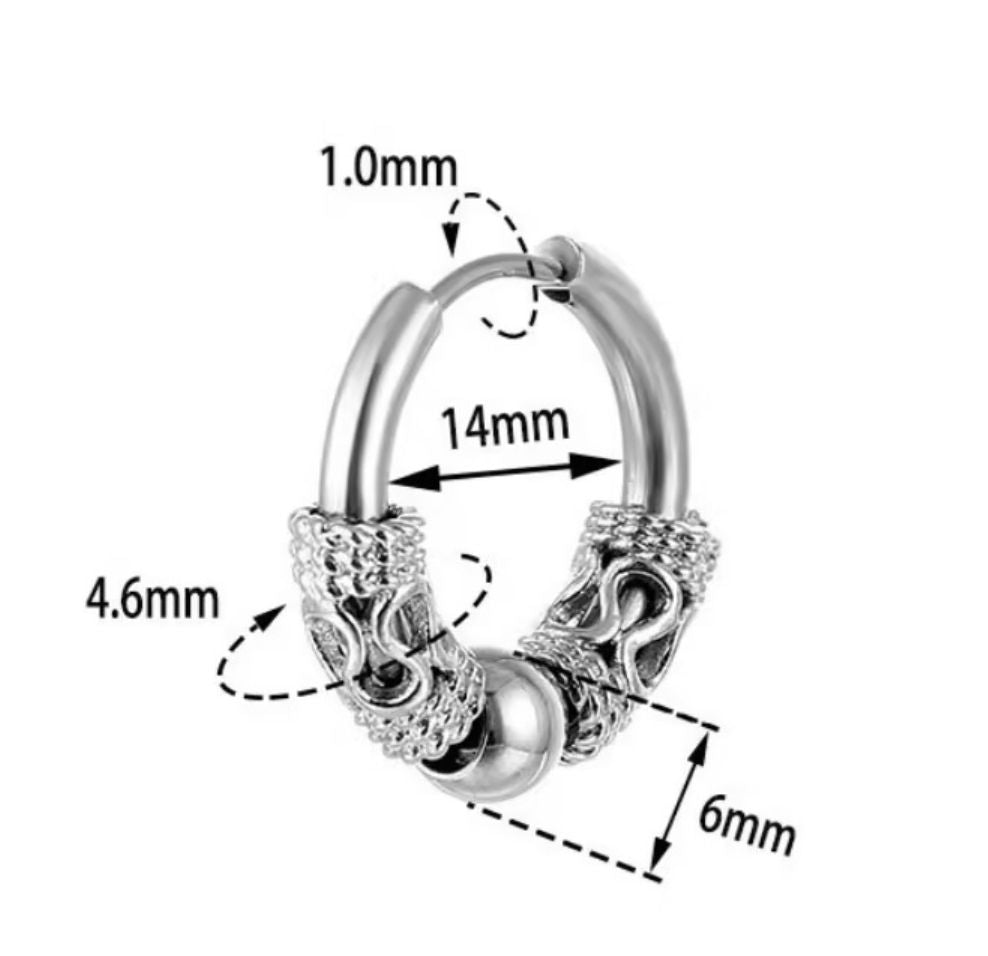 Boucle d’Oreille Homme ANNEAU TRIBAL (paire)