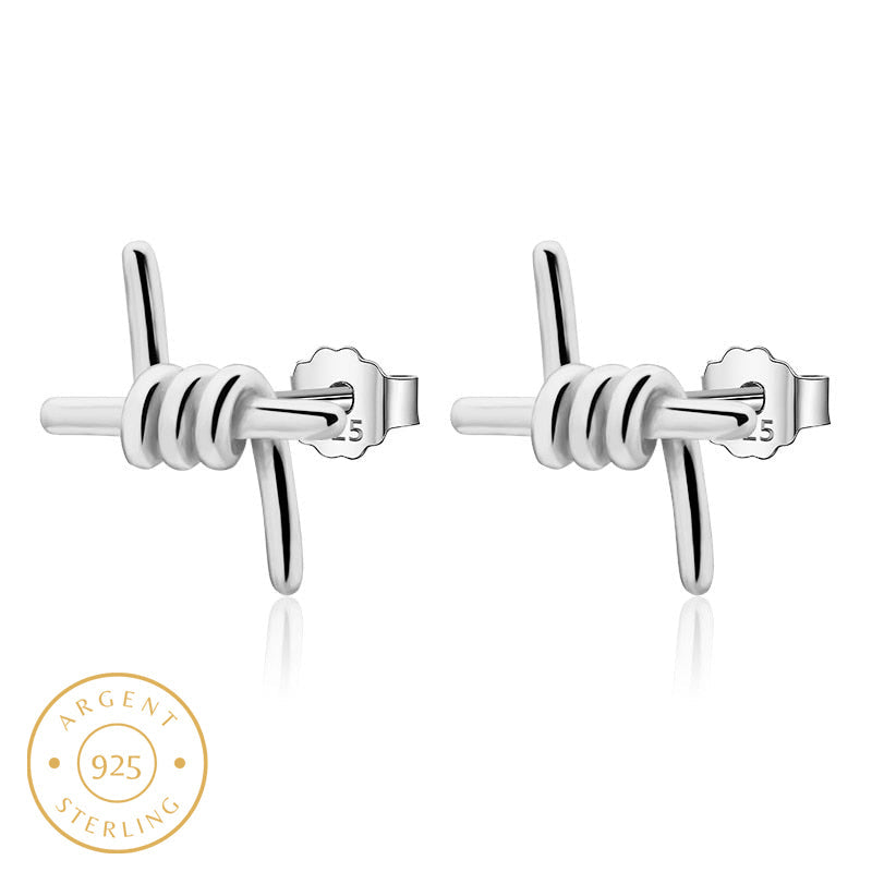 Boucle d'oreille pour homme barbelé