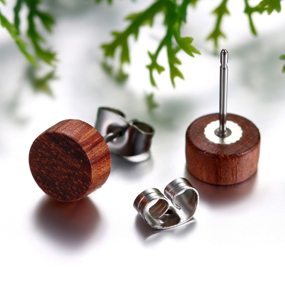 Boucle d'Oreille Bois Homme