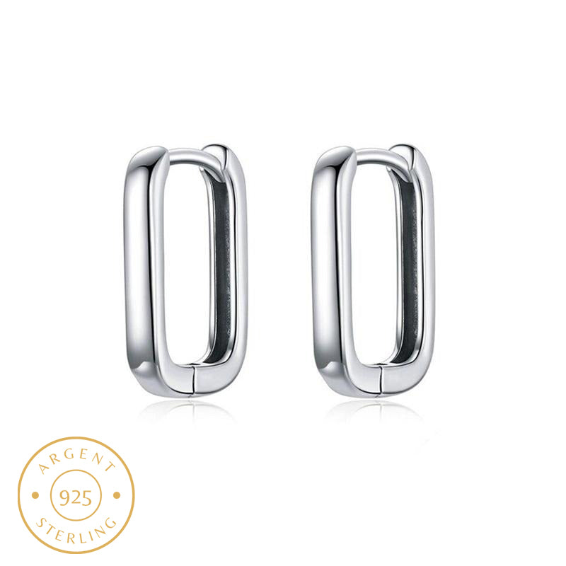 Boucle d'Oreille Homme Anneau Carré