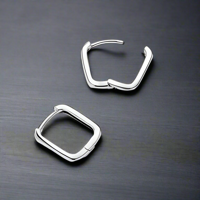Boucle d'Oreille Homme CARRÉ Acier Inoxydable (Paire)