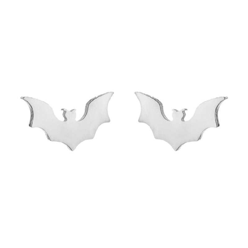 Boucle d'Oreille homme chauve souris argentée