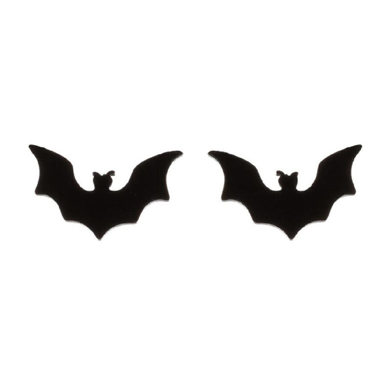 Boucle d'oreille homme chauve souris noire
