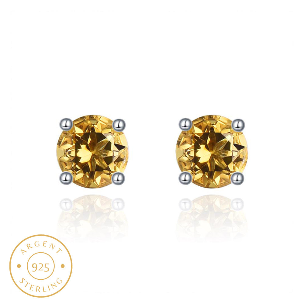 Boucle d'oreille homme citrine