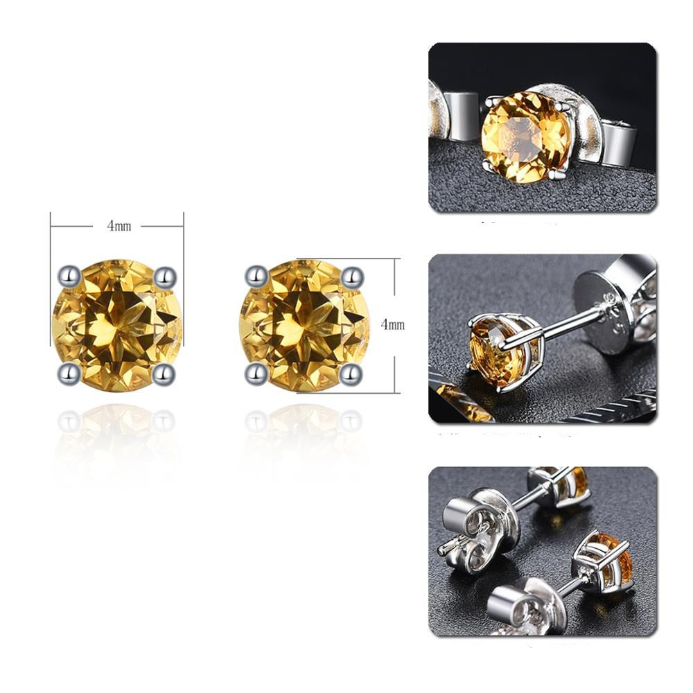 Boucle d’Oreille Homme CITRINE (Paire)