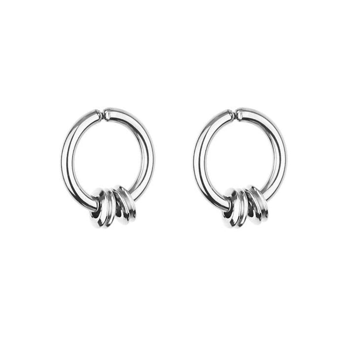 Boucle d'oreille homme clip argenté