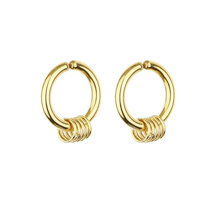 Boucle d'oreille homme clip doré