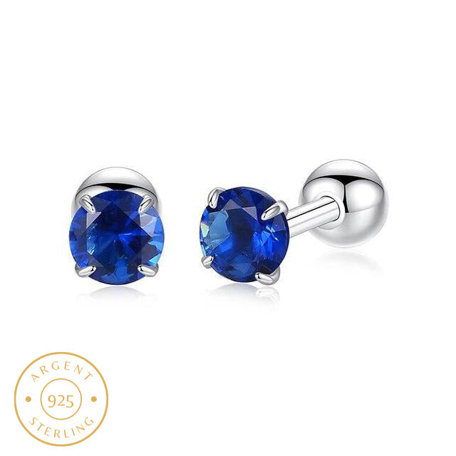 Boucle d'Oreille pour hommes cristal bleu