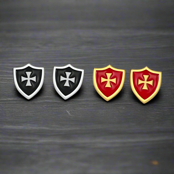 Boucle d'Oreille Homme CROIX DE MALTE (Paire)