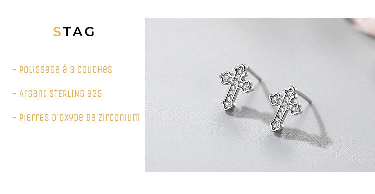 Croix Boucle d'Oreille Homme