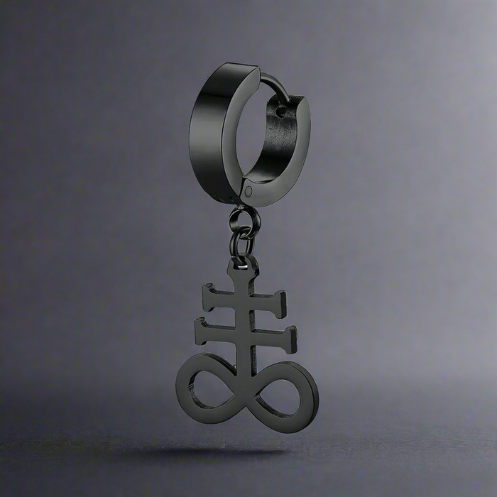 Boucle d'Oreille Homme CROIX SATAN (Paire)