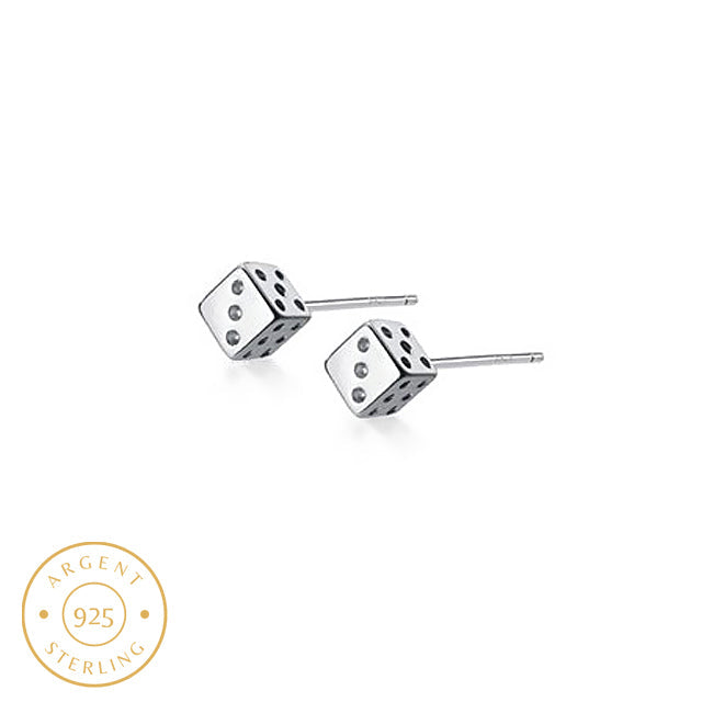 Boucle d'oreille homme dé