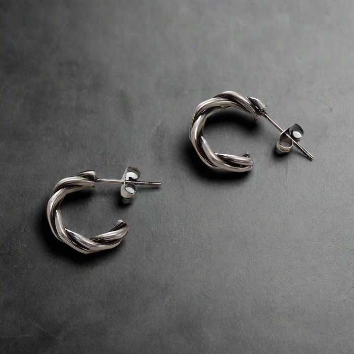Boucle d'Oreille Homme DEMI ANNEAU (Paire)