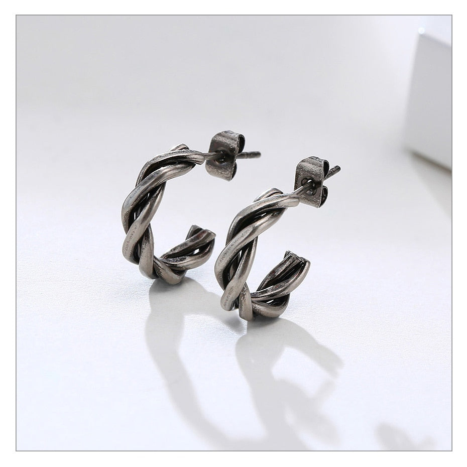 Boucle d'oreille demi cercle homme