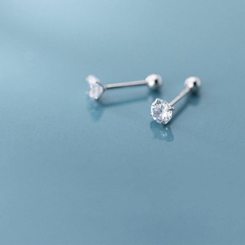 clou d'oreille homme diamant argent