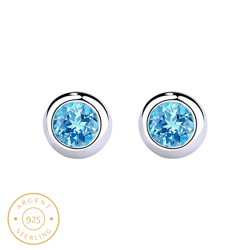 Boucle d'Oreille Homme Diamant Bleu