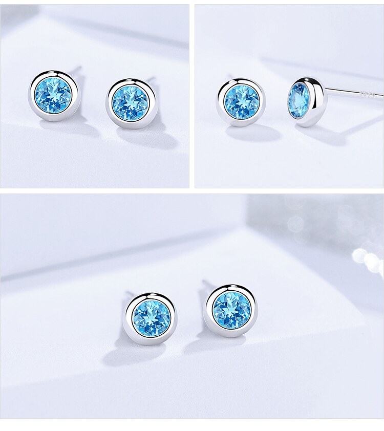 Boucle d’Oreille Homme DIAMANT BLEU (Paire)