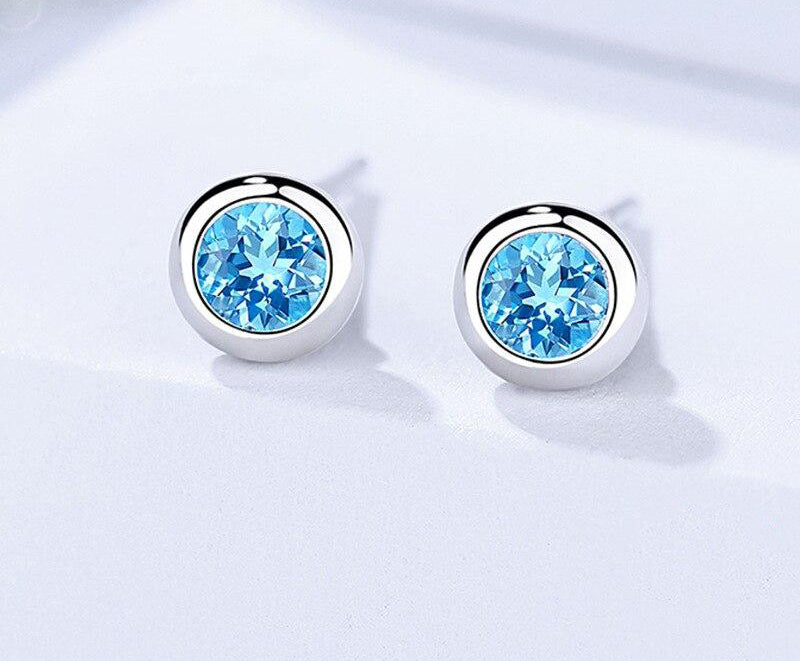 Boucle d’Oreille Homme DIAMANT BLEU (Paire)