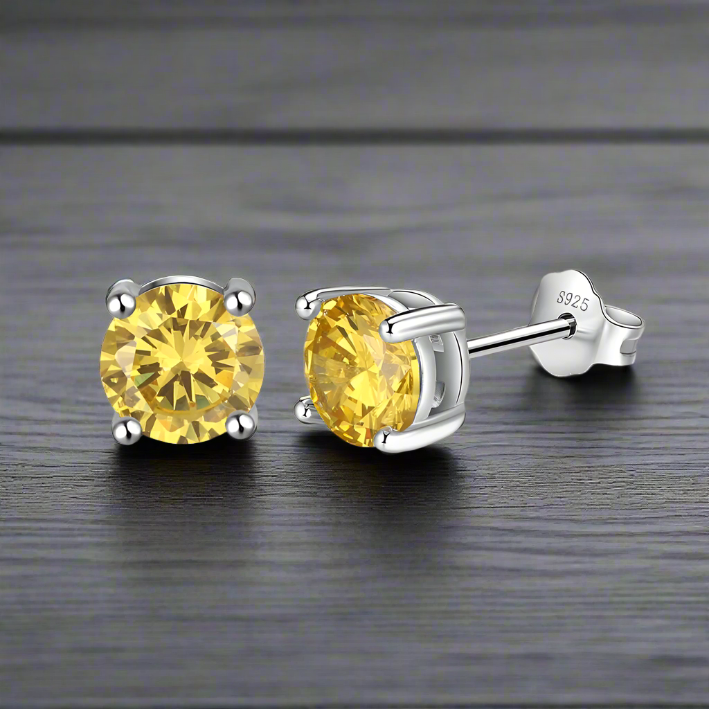 Boucle d’Oreille Homme DIAMANT JAUNE (Paire)