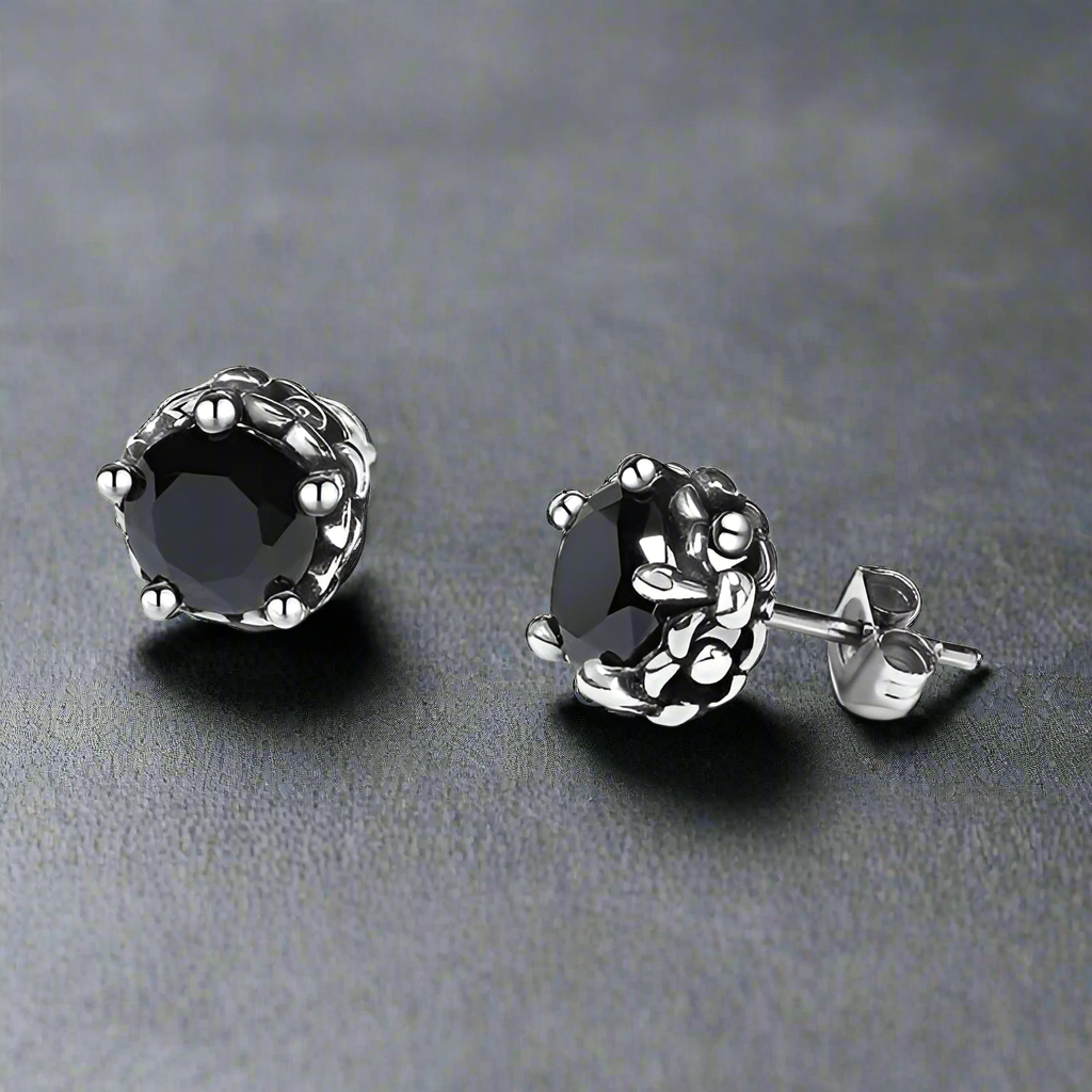 Boucle d’Oreille Homme DIAMANT NOIR (Paire)