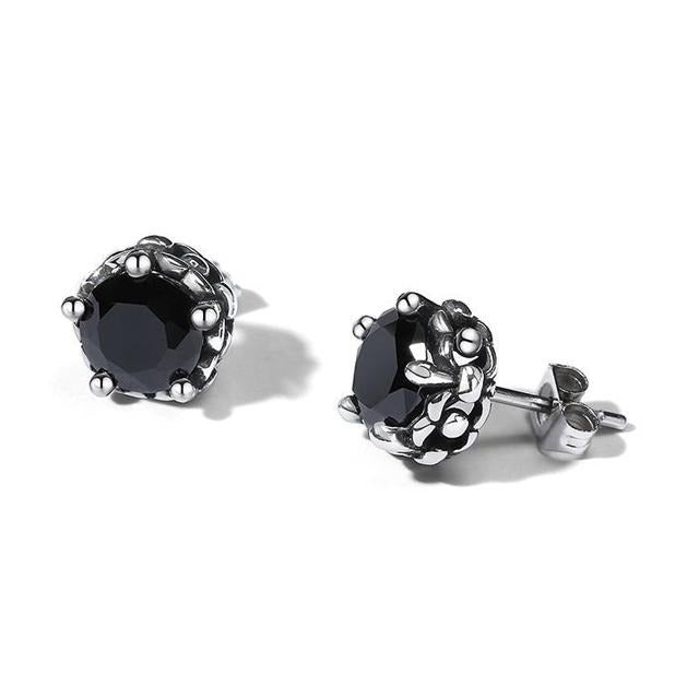 Boucle d'Oreille Homme Diamant Noir