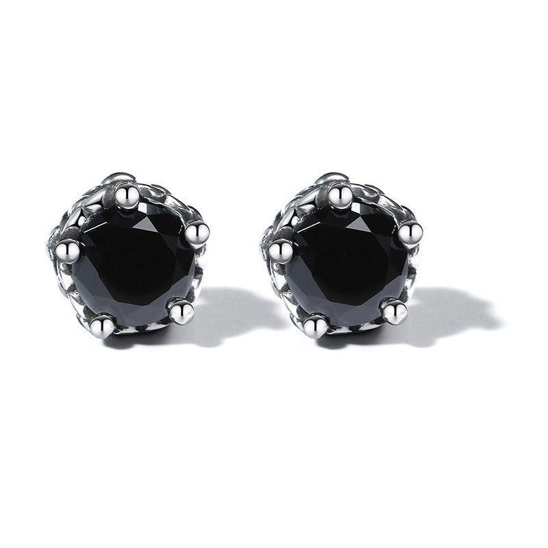 Boucles Oreilles Homme Diamants Noirs
