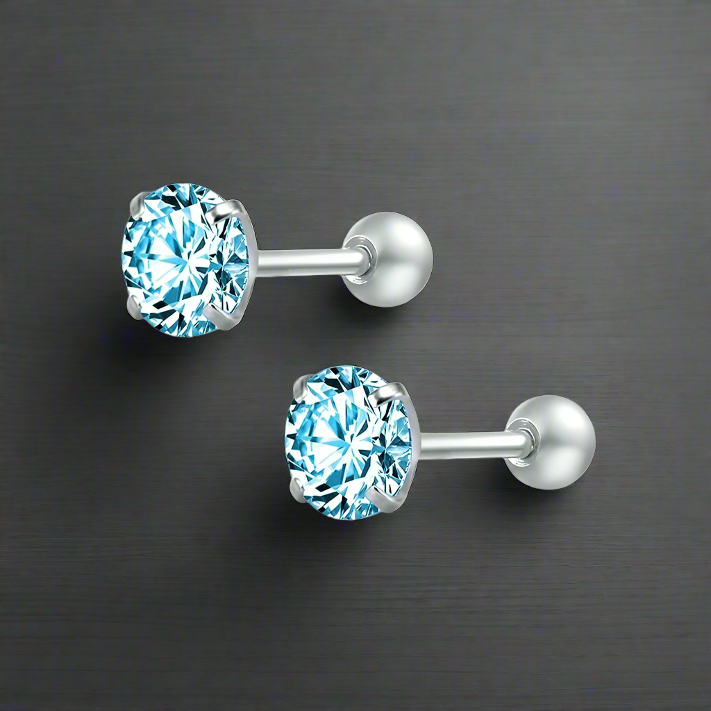 Boucle d’Oreille Homme DIAMANT TURQUOISE (Paire)