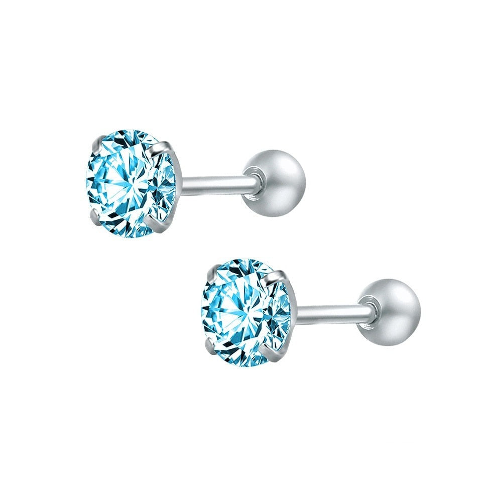 Boucle d'oreille homme diamant turquoise