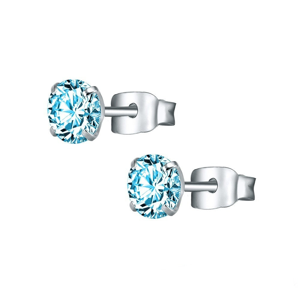 Boucle d'oreille homme diamant rond