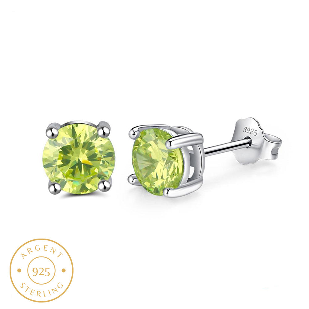 Boucle d'oreille homme diamant vert