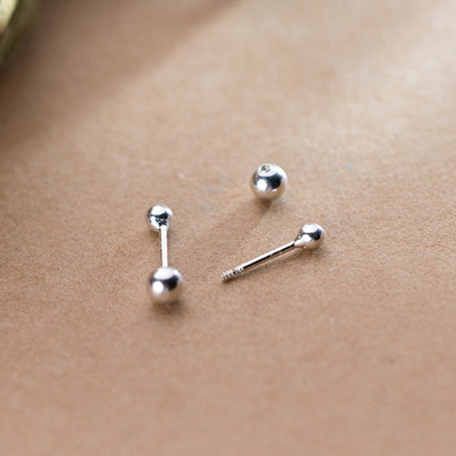 Boucle d’Oreille Homme DOUBLE BOULE (Paire)