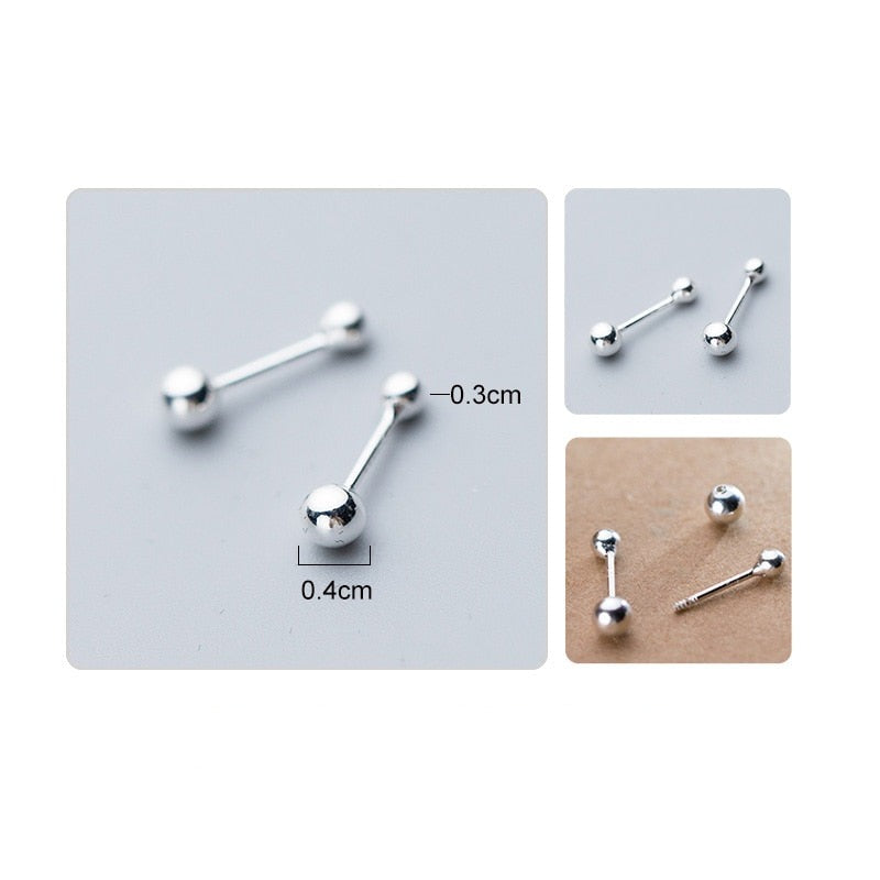 Dimensions boucles d'oreilles homme doubles boules