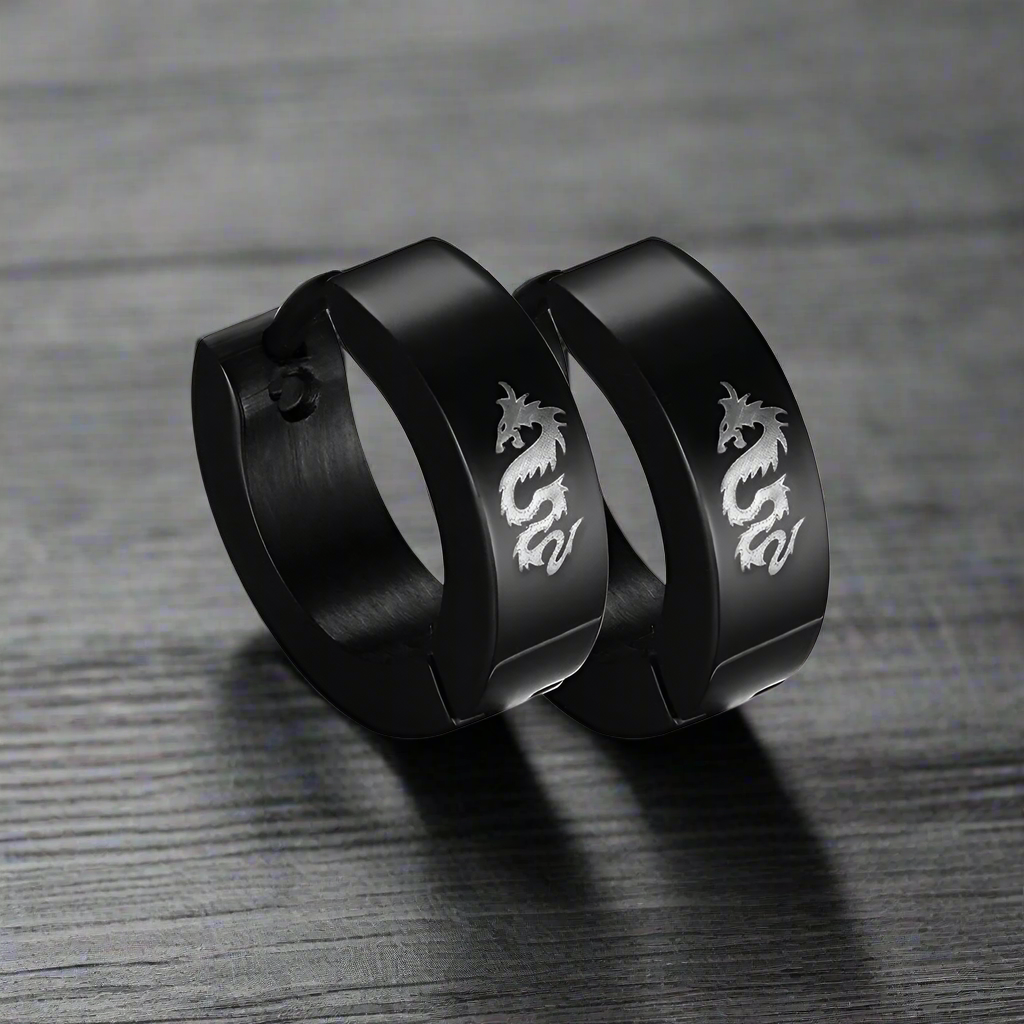 Boucle d’Oreille Homme DRAGON (Paire)