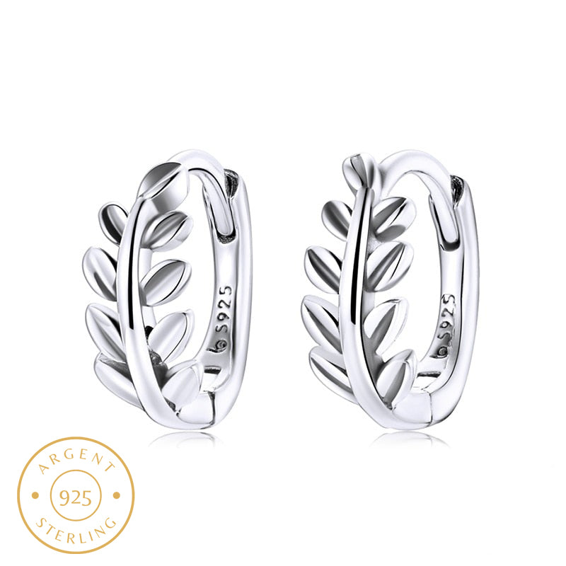 Boucle d'oreille homme feuille de laurier