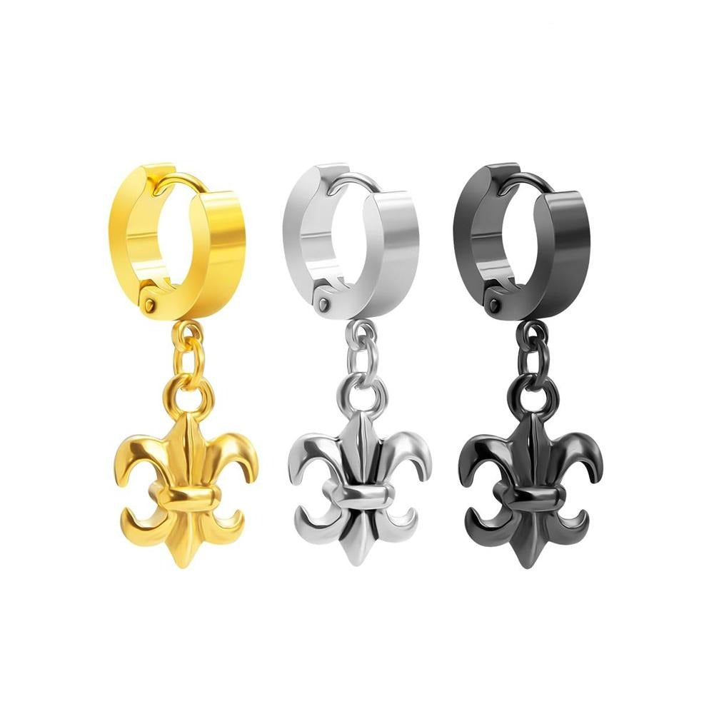 Boucle d'oreille homme fleur de lys