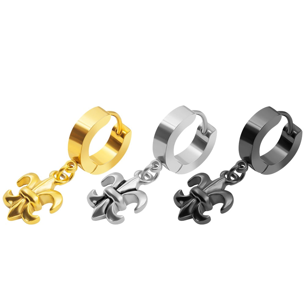 Boucle d’Oreille Homme FLEUR DE LYS (Paire)